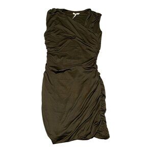 NWT NIA Marie Olive Green Asymmetrical Sleeveless Mini Dress Women's Small S